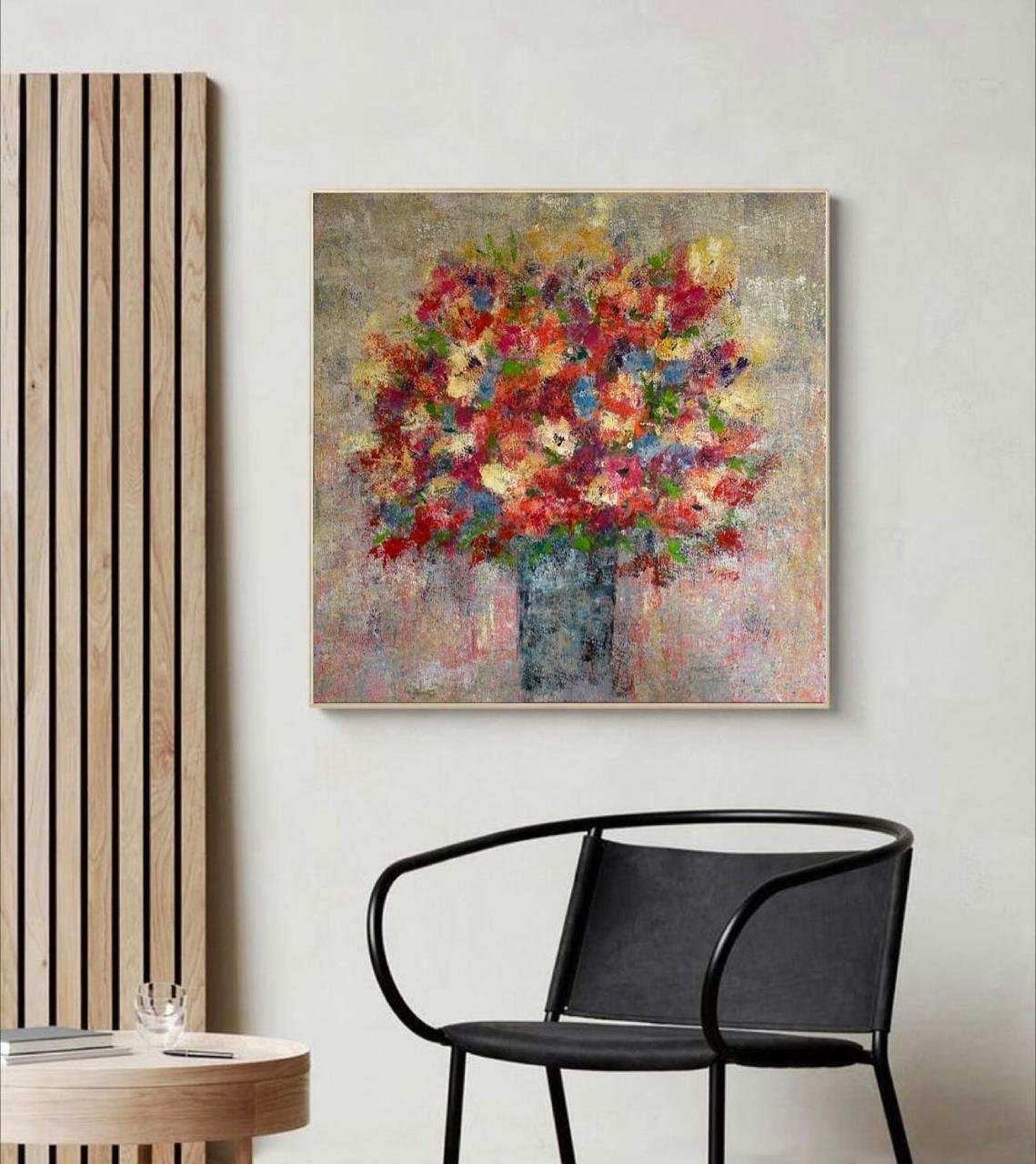 Garden Bouquet – Impressionist floral bouquet in a muted vase